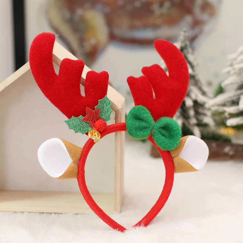 

2Pcs Christmas Antler Hair Clasps Reindeer Headbands Fun Xmas Party Headdresses Holiday Costume Supplies Antler Headband
