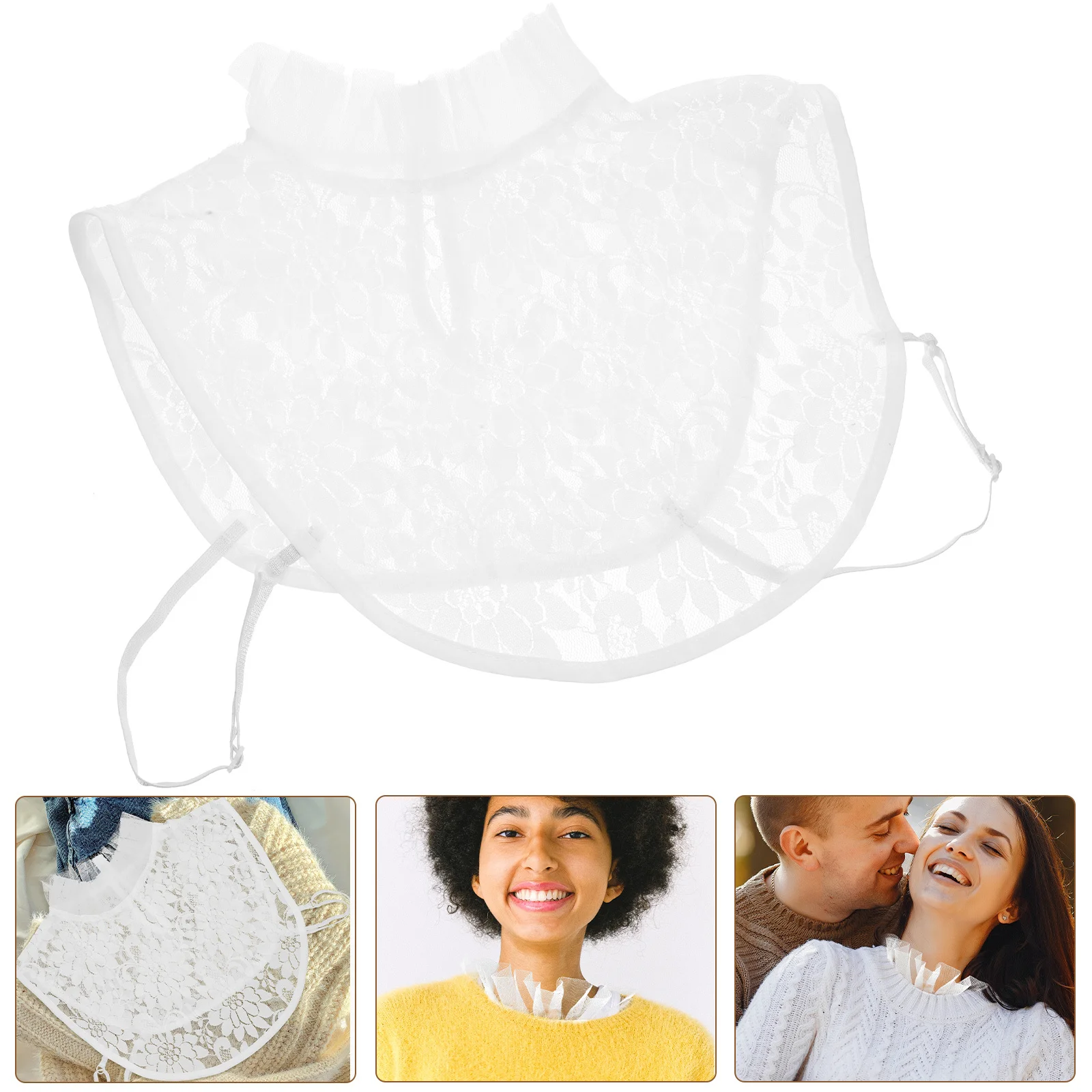 

White Fake Collar Detachable Women Lace Shirt Attachment for Blouse Dress Sweater Clothing Accessories Fake Collars