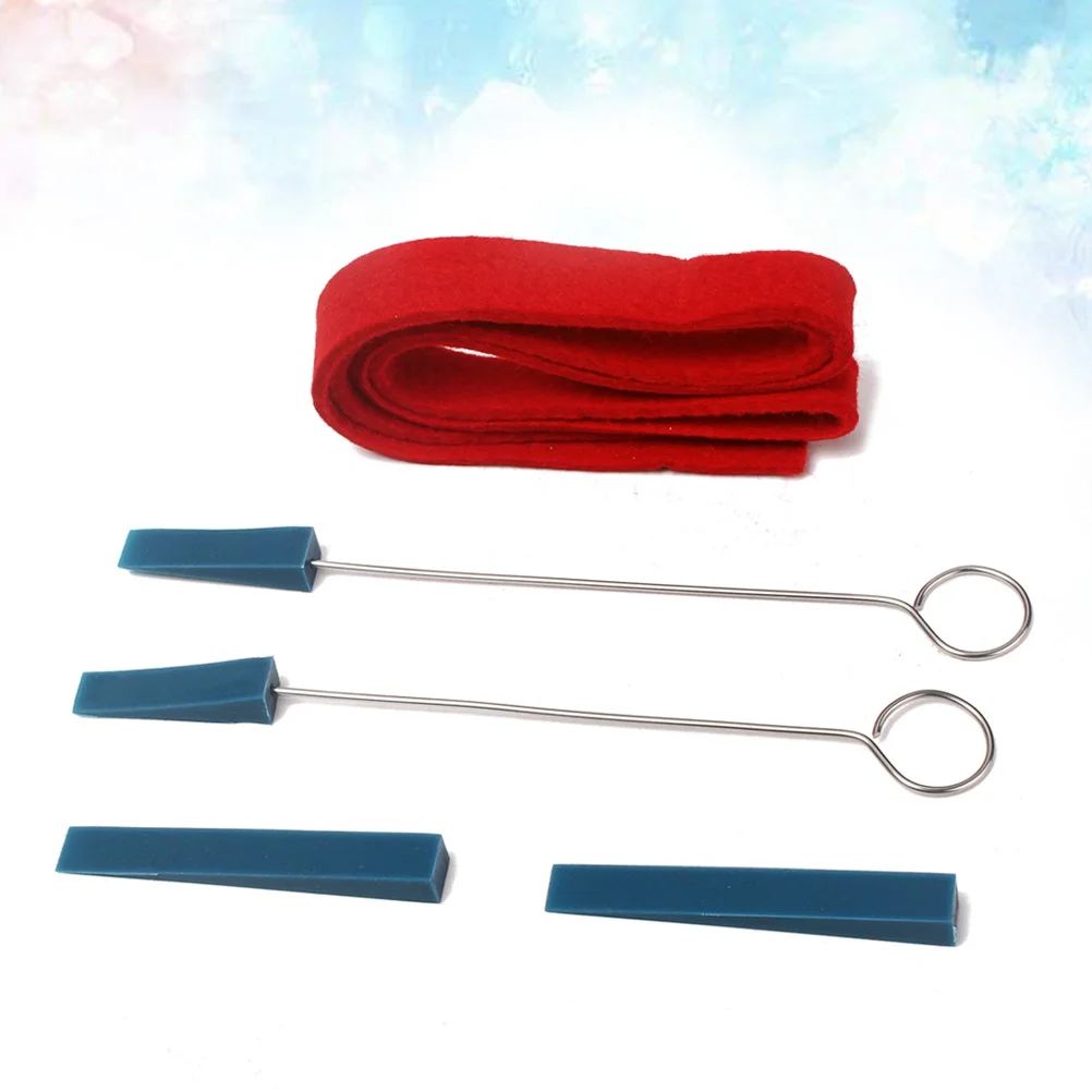 4 قطعة شوكة ضبط البيانو المطاط كتم مجموعة شريط مزاجه الفولاذ المقاوم للصدأ أدوات ضبط البيانو الدقيقة مجموعة موسيقية #3