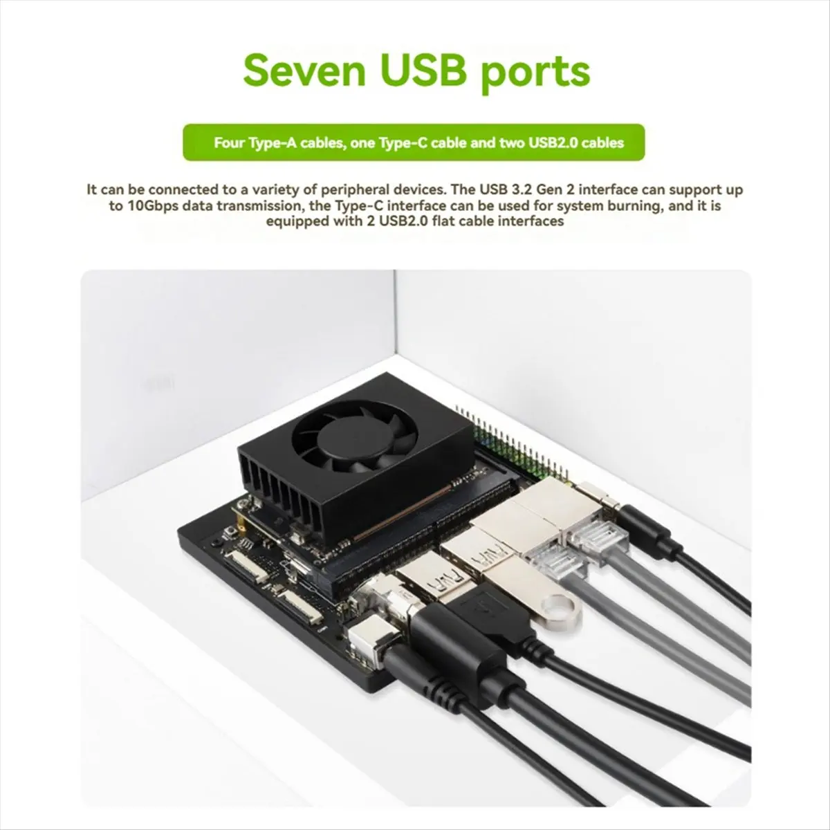HowAA87 For Jetson Orin Nano/NX Super Dual Ethernet Port Base Board 4K HD Expand 2 CSI Interface 2 M.2 Key M and M.2 Key E Port