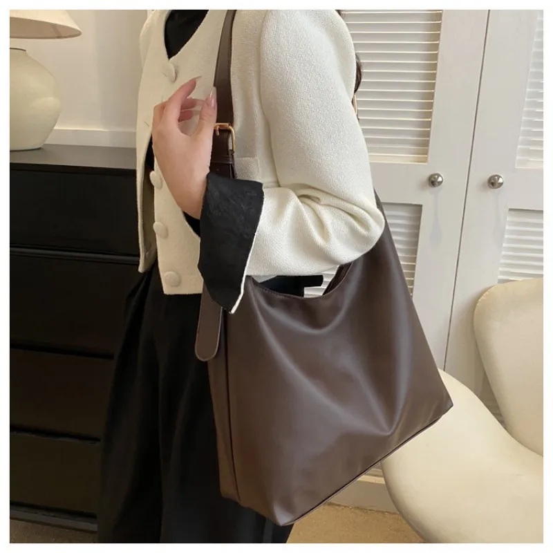 

Trendy Soft Leather Hobo Tote Bag for Women, Adjustable Strap Large Capacity Shoulder Handbag, Daily Purse