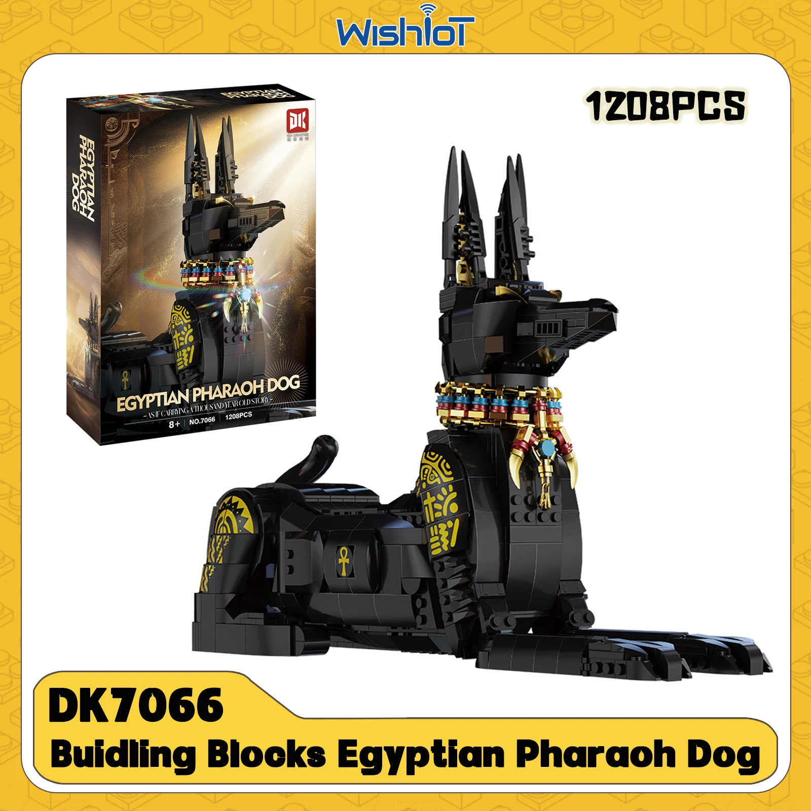 

1208PCS MOC Egyptian Pharaoh Dog Building Blocks Collectible Simulated Animal Model Assemble Bricks Toys Kids Creative Gifts