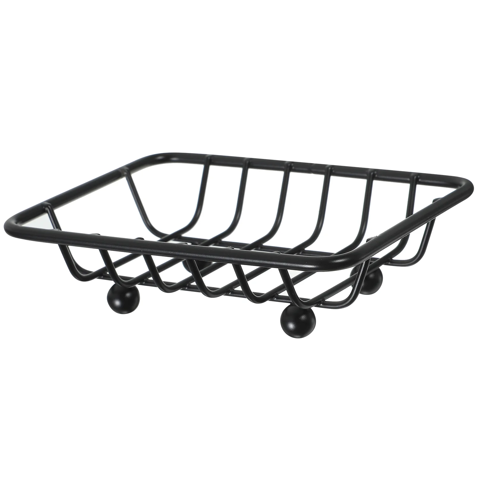 Soap Holder Self Draining Tray Paper Towel Dishes for Bar Wrought Iron Metal Rack