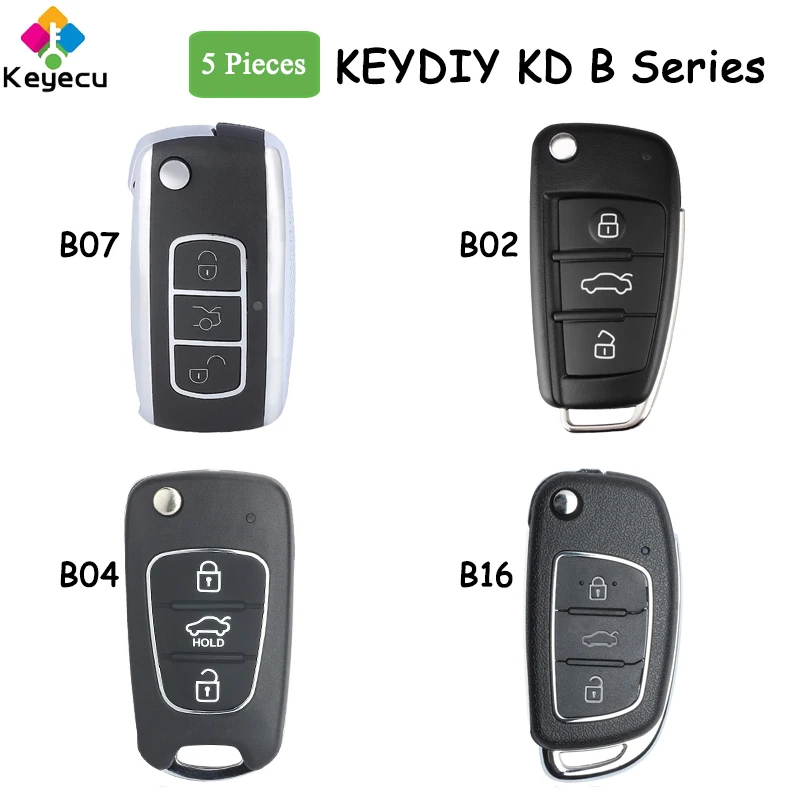 KEYECU 5 Pieces/Lot for Bentley for Audi for Hyundai Kia KEYDIY B-Series KD Universal Remote Key By KD900 KD900+ KD-X2 KD MINI