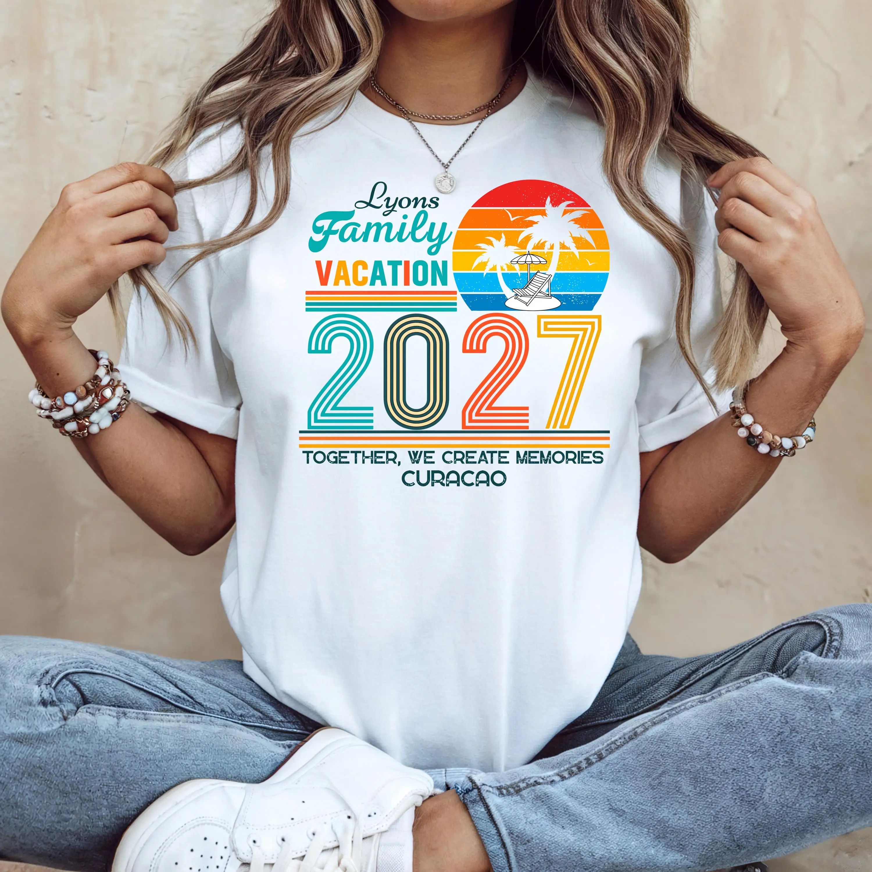Family Vacation Shirt 2027 Custom Family Matching Tee Women Men Kids Group Beach Trip Outfit Dad Mama Child Short Sleeve Tshirts