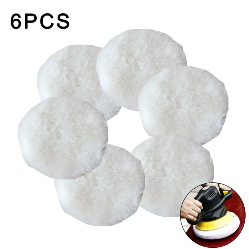 Imitation Lamb Cashmere Polishing Bonnet Buffer Pack 6 Pieces for 9 inch 10 inch 240mm Car Polisher Pad Adapters