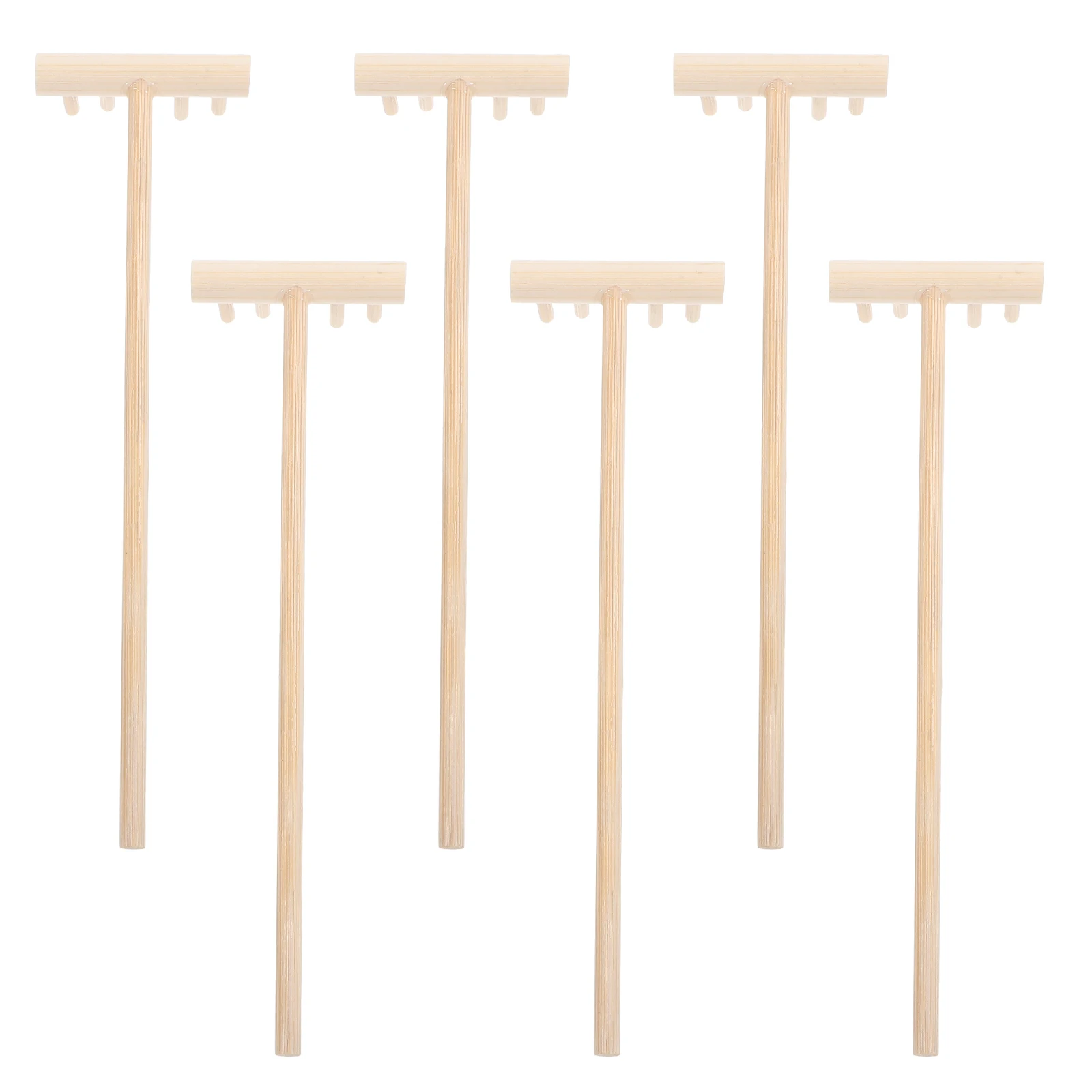 

6 Pcs Tools Small Rake Beige Craftsman Mini Sand Rakes Sandbox Gardening Small Mini Rake Precise Design