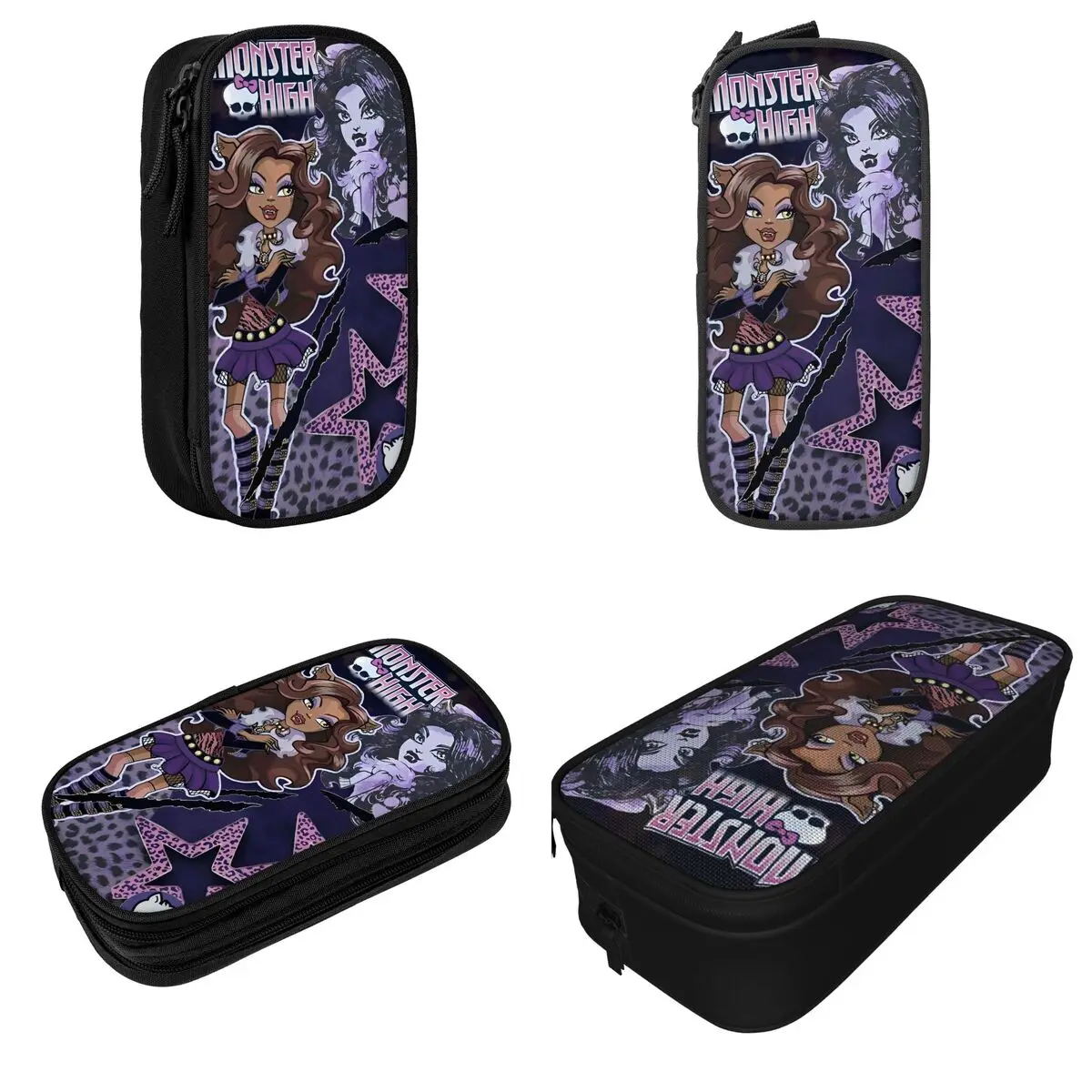 Monster High School Theme Pencil Case Pencilcases Pen Box for Student Large Storage Bags School Supplies Gifts Stationery