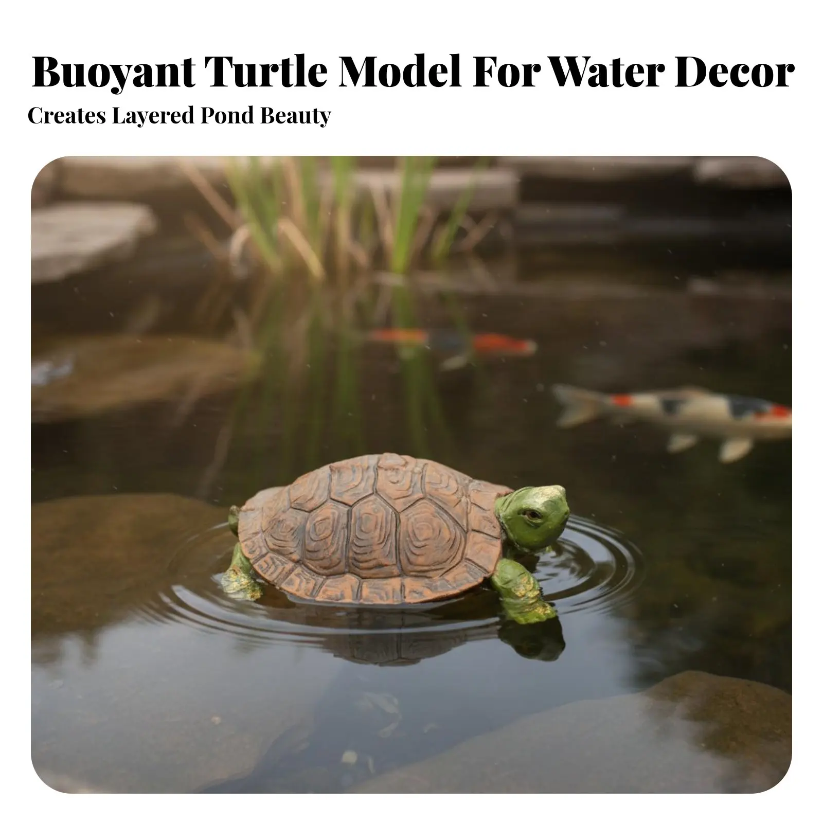 Buoyant Turtle Statue Weather-Resistant Buoyant Turtle Figurine Resin Tortoise Model Long-Lasting Construction Garden Decoration