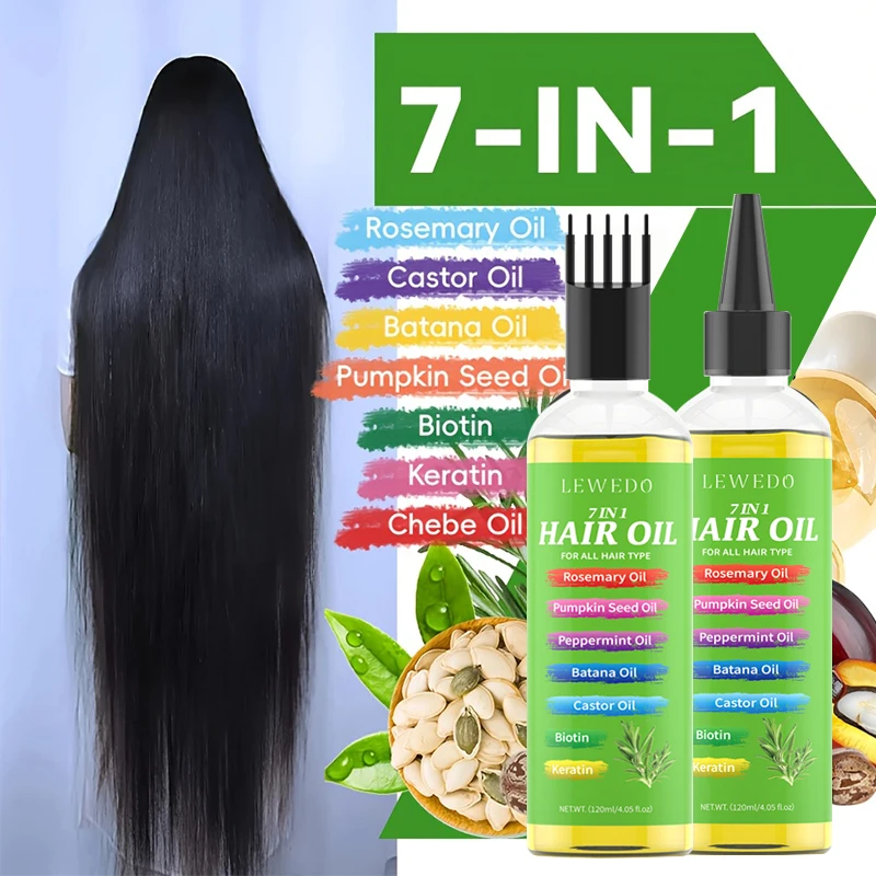 

7 In 1 Hair Serum Oil Repair Frizzy Hair Deep Nourishing Moisturizing Hair Strengthen Root Hair Care Oil Batana Oil Chebe Oil