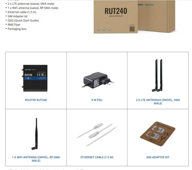 

Teltonika RUT240 RUT24006B000 4G/3G/2G/LTE CAT4, сотовый Ближний Восток, Африка, Корея, Таиланд. Блок питания Великобритании.