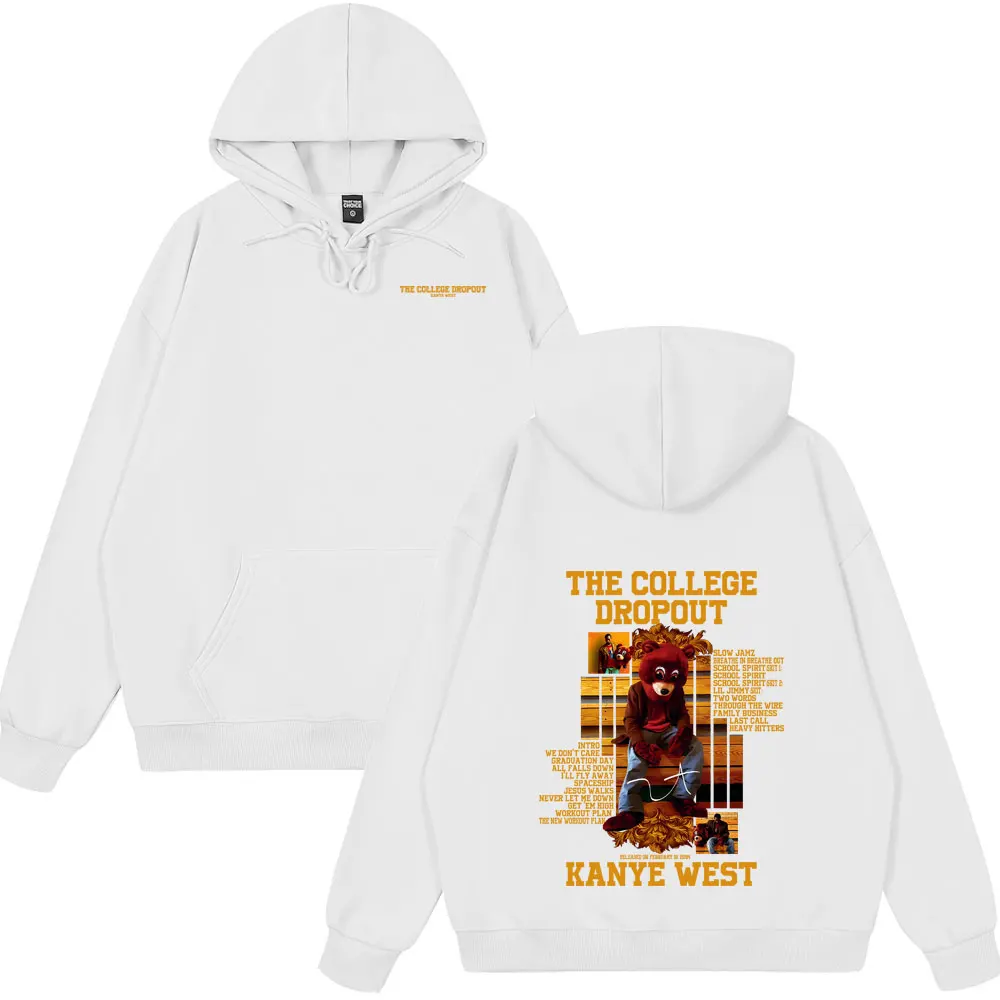 2026 Autumn Winter Hoodie, Hip Hop Rapper Bear Print Pullover Hooded Sweatshirt Men Women Harajuku Streetwear Tops
