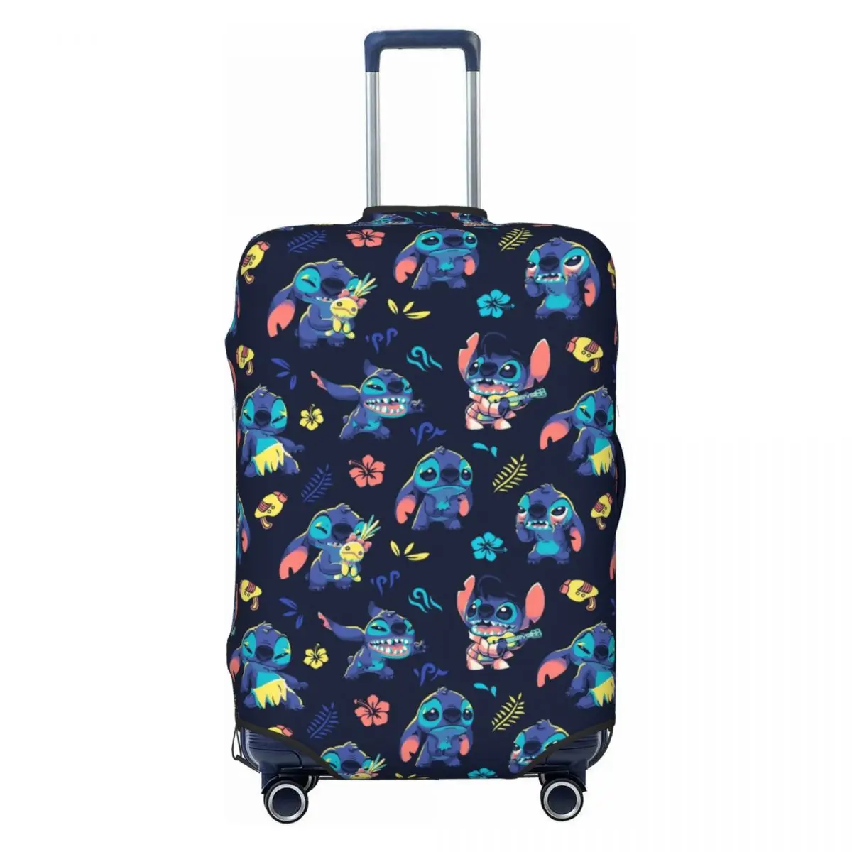 

Cute Stitch Pattern Travel Luggage Cover Washable Cartoon Monster Suitcase Cover Protector Fit 18-32 Inch