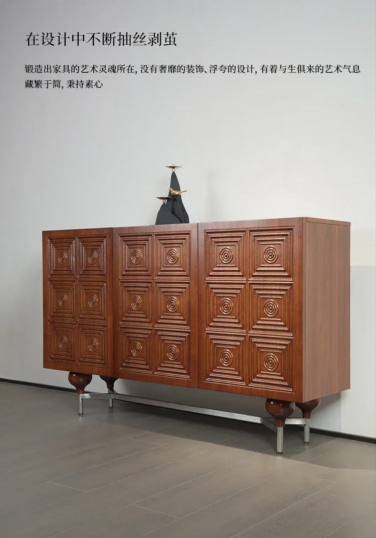 

Обеденный боковой шкаф, дизайнерский входной шкаф для обуви из цельного дерева, декоративный шкаф для гостиной