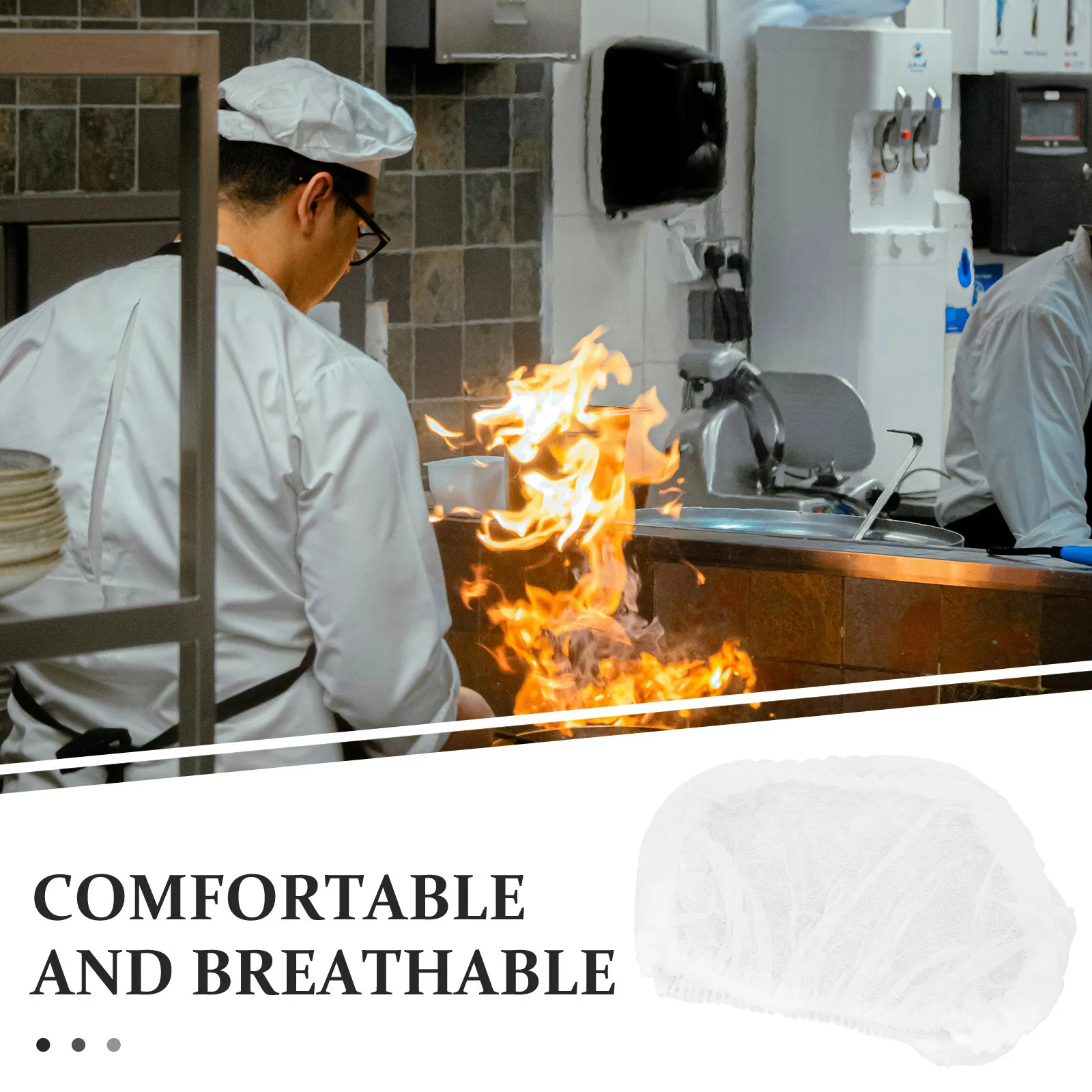 100 قطعة من شبكات الشعر للاستعمال مرة واحدة، قبعات الشيف غير المنسوجة المقاومة للغبار قابلة للتنفس لخدمة الطعام، قبعات شبكية للاستعمال مرة واحدة، شبكة شعر #4