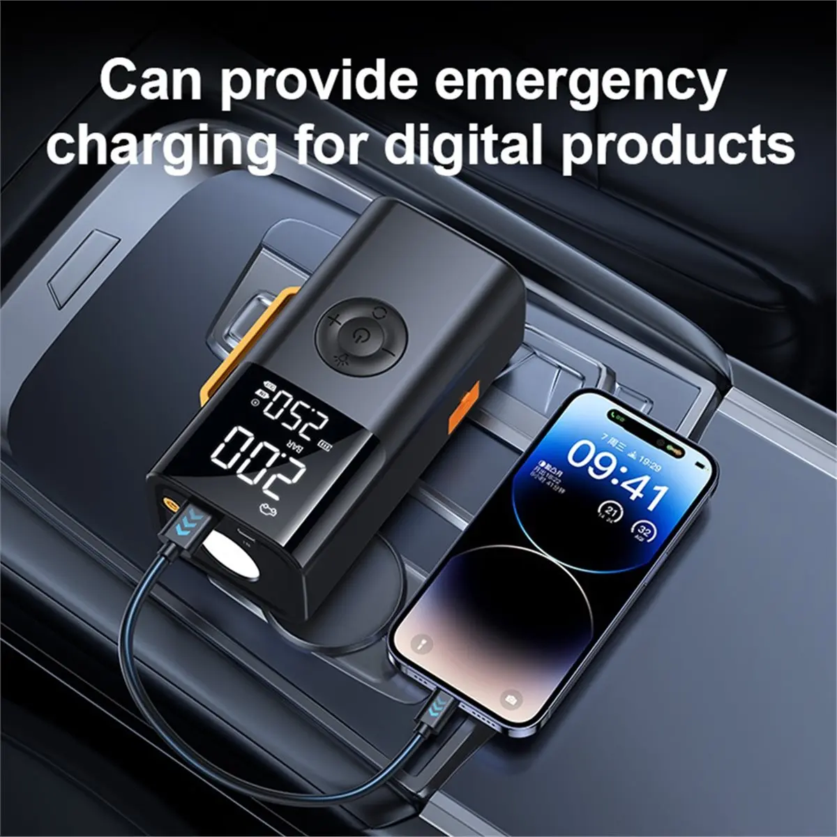 goodidea Car Starter with Air Compressor, Battery Capacity 10000mAh, 150PSI Tire Inflator, Battery Booster Car Jump Starter