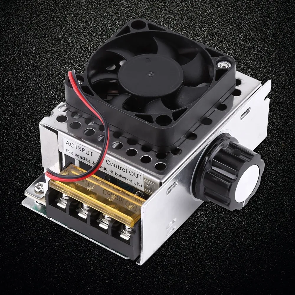 

4000W SCR Voltage Regulator with Cooling Fan AC 110V-220V Motor Speed Controller Big Power Adjustable Temperature Controller