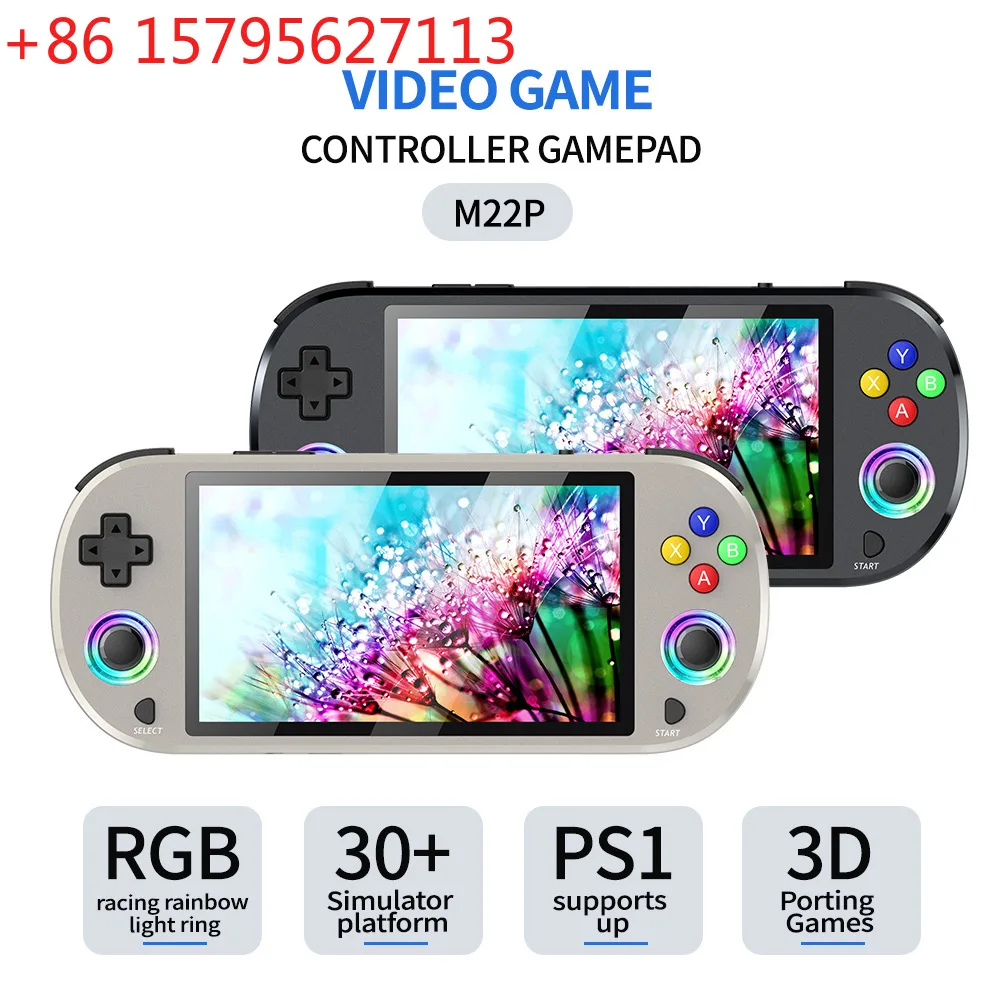 

Портативная игровая консоль M22pro с 5-дюймовым IPS-экраном высокого разрешения, открытый исходный код, новая, в стиле ретро, портативная.