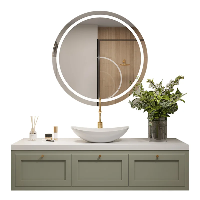 

XC Stone Plate Bathroom Cabinet Combination Solid Wood Washbasin Bathroom Sink Nordic Simple Wash Table Basin