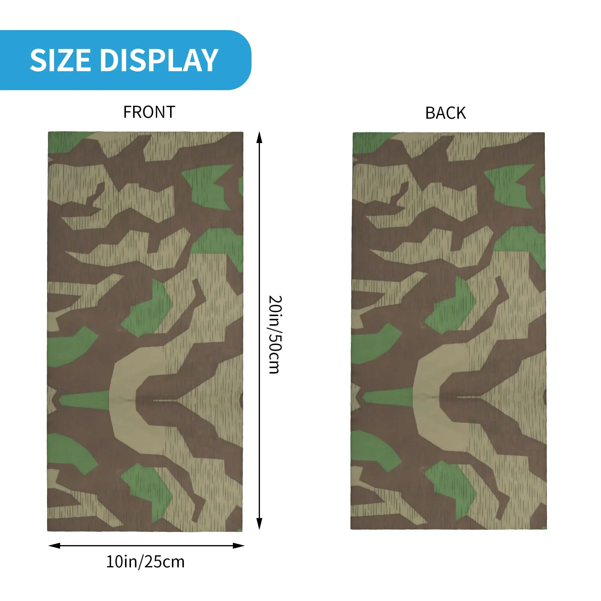 Custom Camouflage Bandana Winter Neck Warmer Men Windproof Wrap Face Scarf for Ski Flecktarn Camo Splittertarn Gaiter Headband image 2