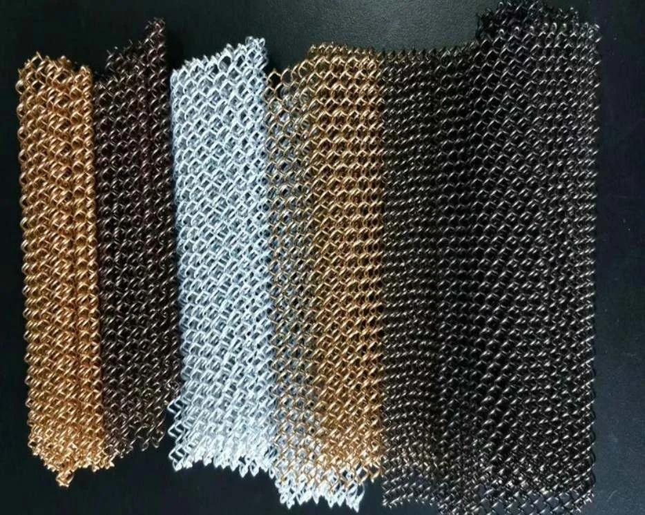 customized decorative antique brass bronze chain mesh curtain