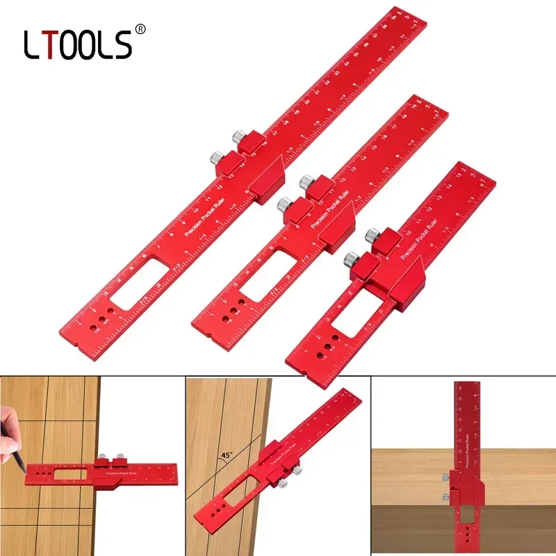 

Точная карманная линейка, Т-образный Стандартный квадратный Т для деревообработки, фотометрический измерительный маркировочный индикатор, скользящий стоп