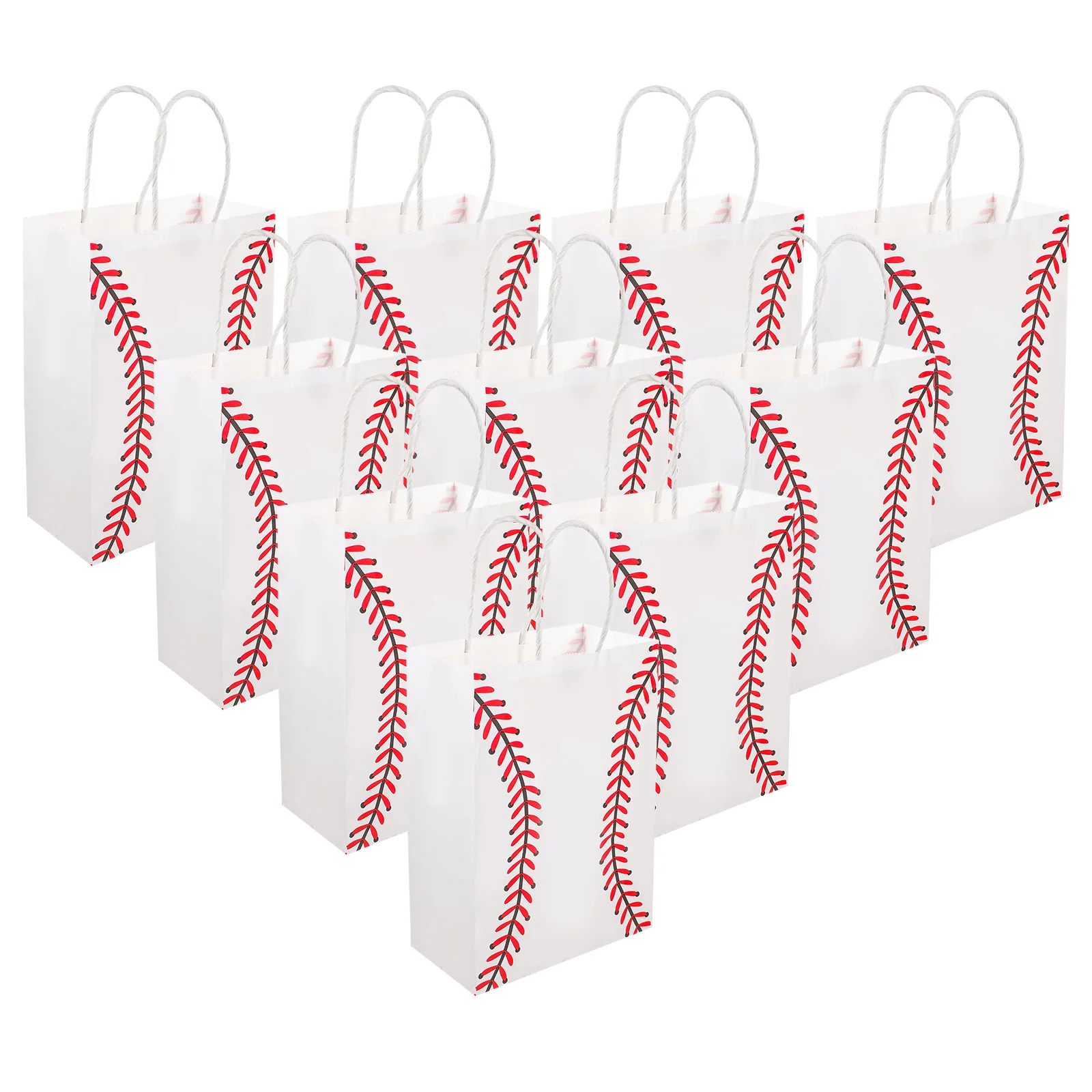 12 Pcs Baseball Bag Paper Bags with Handles Toy Small Gift Kraft for Team Size Shopping