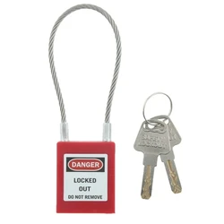 1Pcs Engineering Steel Wire Safety Padlock Rope Long Beam Lockout Tag Out Isolation Lock Isolation Padlock Device Supplies