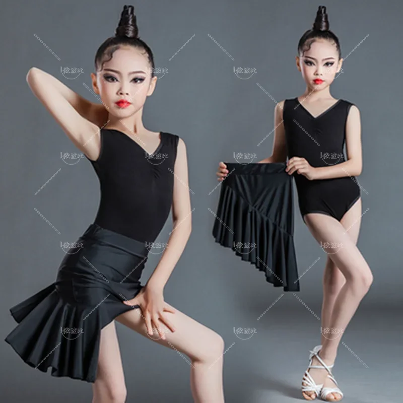 

Latin Dance Costumes For Girls Modern Competition Kids Latin Dance top skirt Childen Vestidos Tango Salsa Stage Cha Cha Ballroom