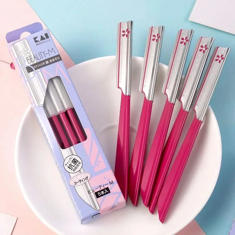 5pc conjuntos de depilador de sobrancelha para mulheres maquiagem beleza sobrancelhas remoção do cabelo ferramenta estilo lâmina aço aparador de barbear facial