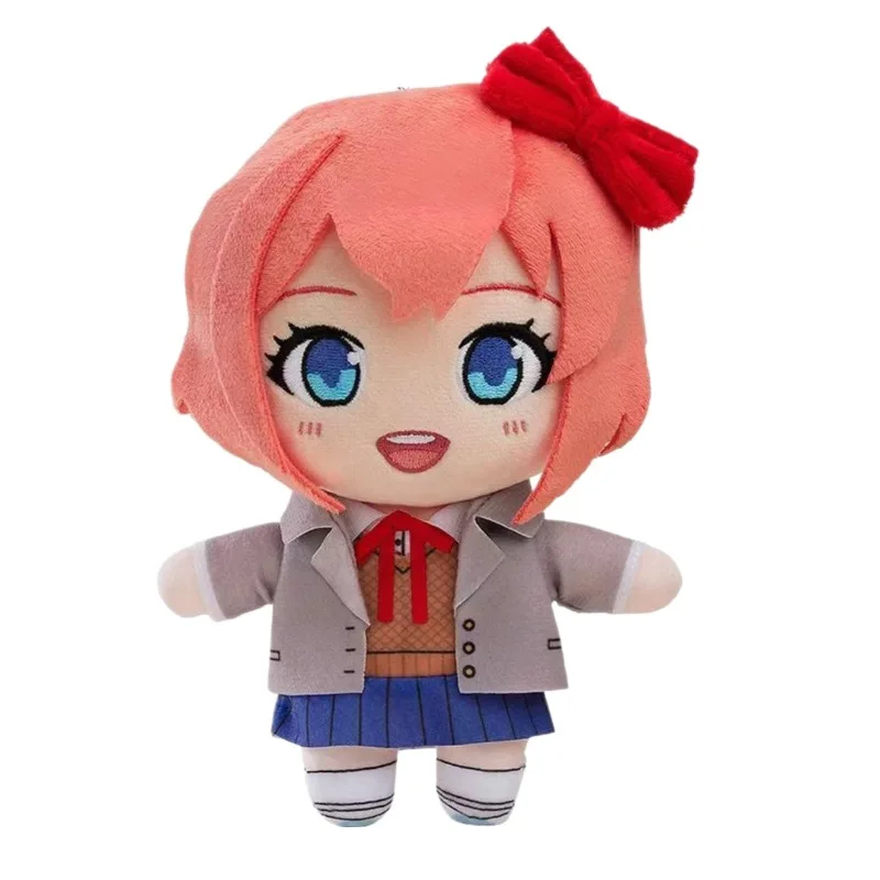 Urocza pluszowa zawieszka do kluczy z bawełny o długości 10 cm z postaciami z Doki Doki Literature Club: Sayori, Natsuki, Yuri, Monika. Zabawka pluszowa, ozdoba do torby dla fanów gry. (Monica) — Zdjęcie 2 z 2