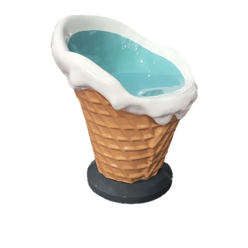 

Столы и стулья из рожков для мороженого из FRP, скульптура, торговый центр для отдыха на открытом воздухе, детский сад, креативные столы и стулья для отдыха, дек