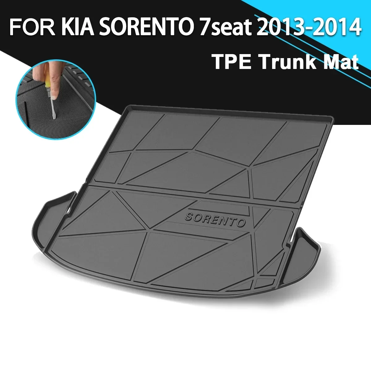 

Car Rear Trunk Cover Mat Rubber TPE Waterproof Non-Slip Cargo Liner Accessories For KIA SORENTO 7 Seater 2013-2014