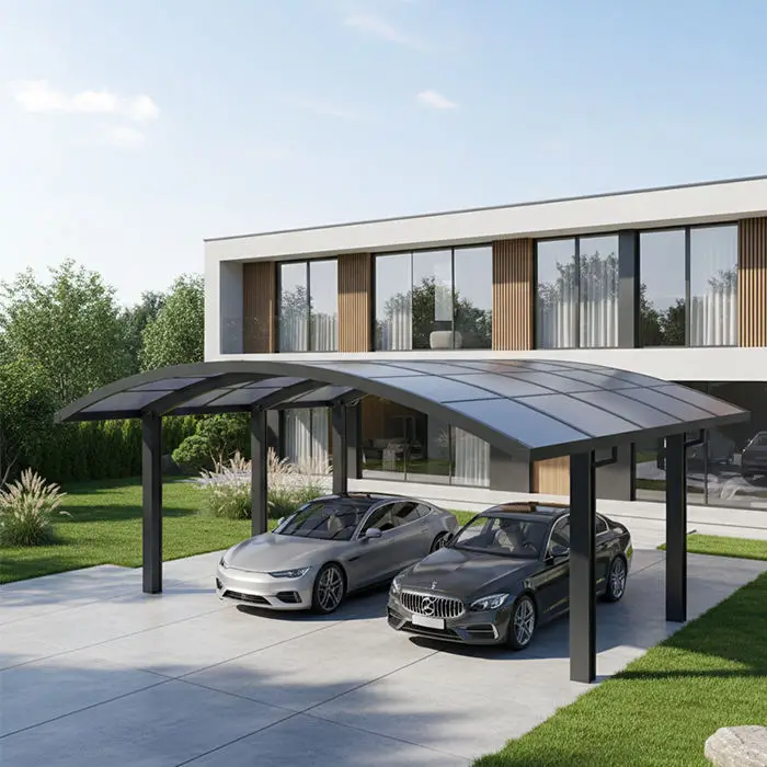 Affordable Outdoor Large Size Car Parking Thickened Acrylic Anti Rainstorms Carport Easy To Assemble Aluminium Alloy Car Shelter