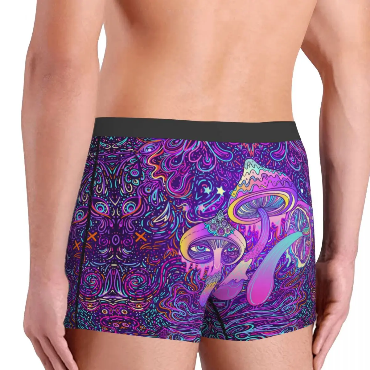 Custom Cool Psychedelic Magic Mushrooms Boxers Shorts Panties Men\'s Underpants Breathable Briefs Underwear