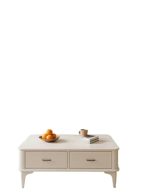 

Комплект мебели для гостиной: тумба под телевизор и журнальный столик в стиле французского минимализма, из массива дерева, для небольших квартир.