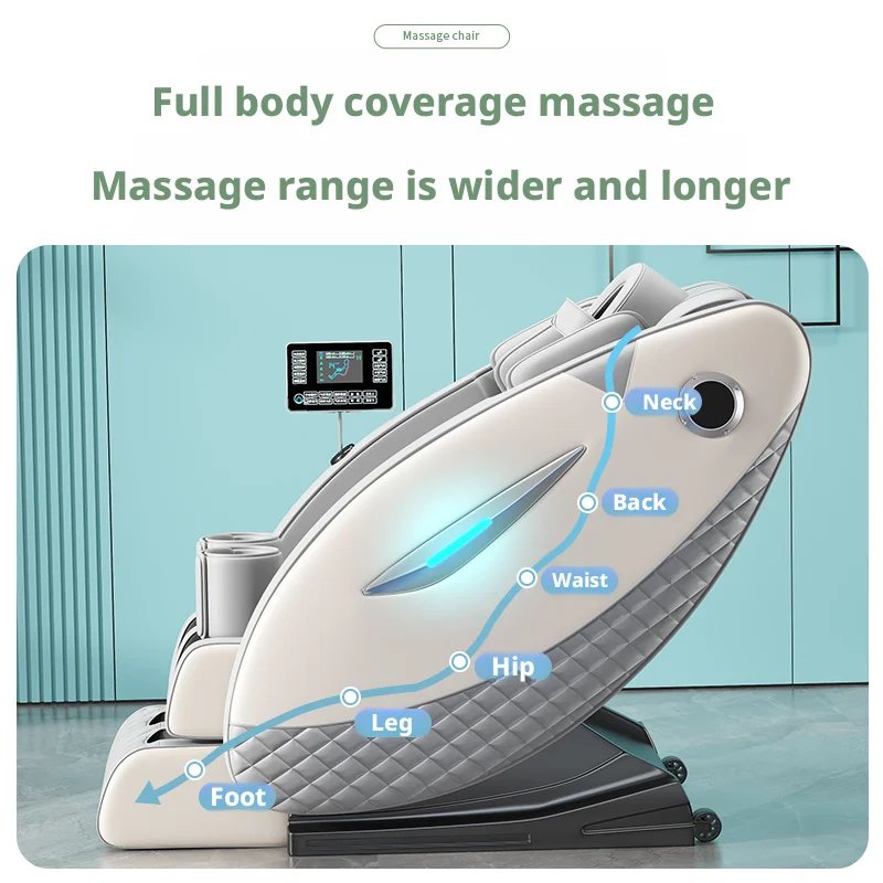 Electric Intelligent Massage Chair Upgrade Roller Full Body Airbag Wrapped Zero Gravity Thai Stretch Leg Extender U-Shape Pillow