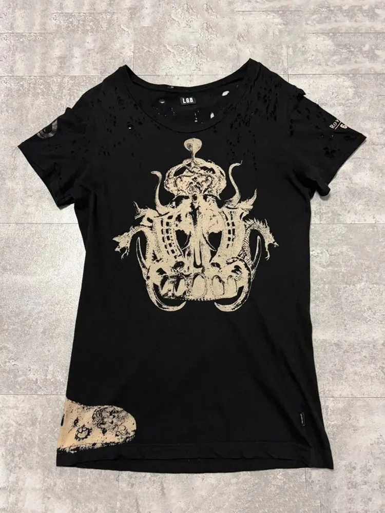 BLACK JOKER LGB Visual Series Super Rare Wormhole Statue Print Gothic Short-Sleeve T-Shirt Unisex tops