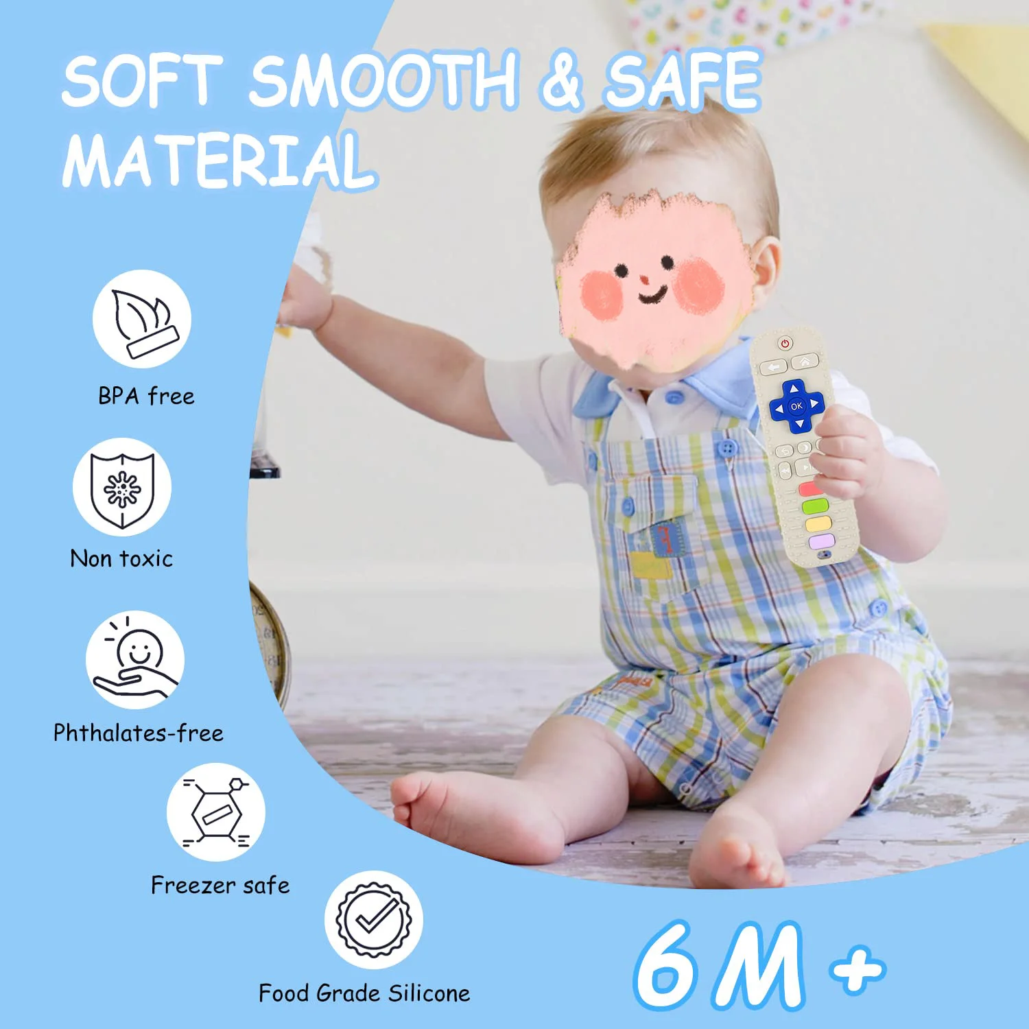 Silicone Remote Control Dental Glue Food Grade Anti Eating Hand Grinding Stick Children Soothing Bite Glue Teething Toy