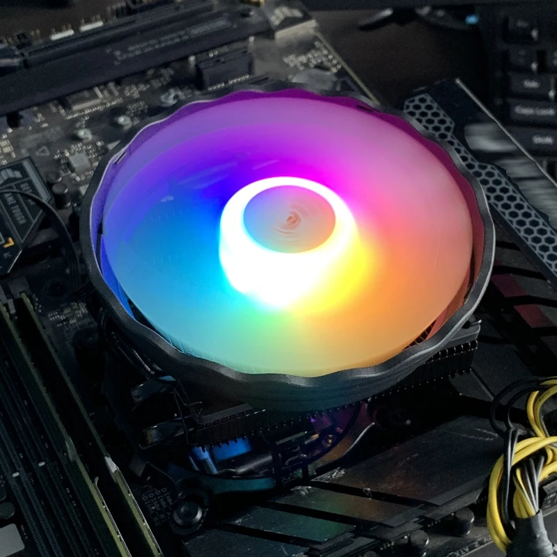 

Кулер с воздушным охлаждением, 4 тепловых трубки, черный RGB-радиатор для ПК для Intel LGA 1366 1150 1151 1155 1200 1700 2011 X79 X99 AM3 AM4 AM5