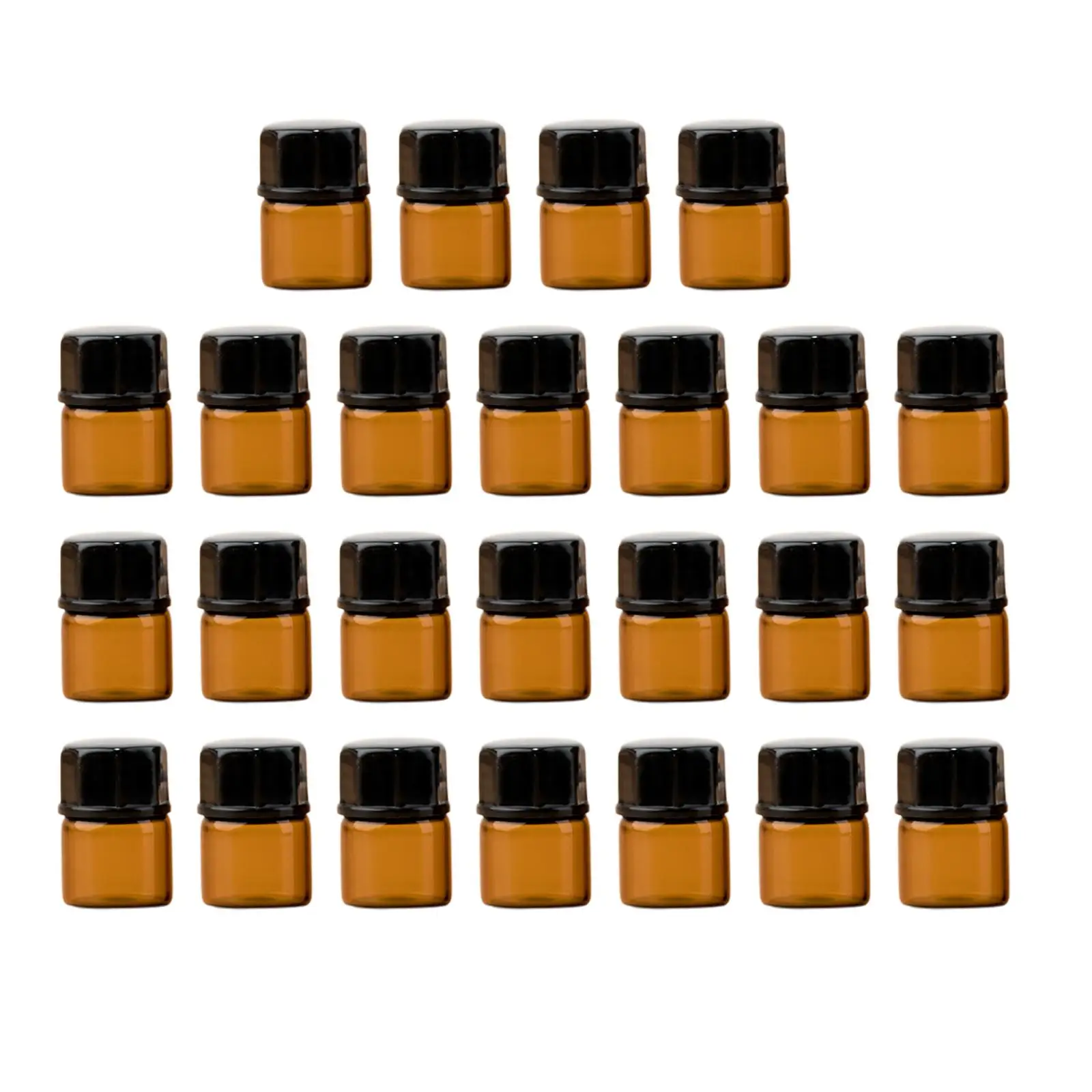 25Pcs Travel Massage Oils Vials Portable Brown for Samples perfume