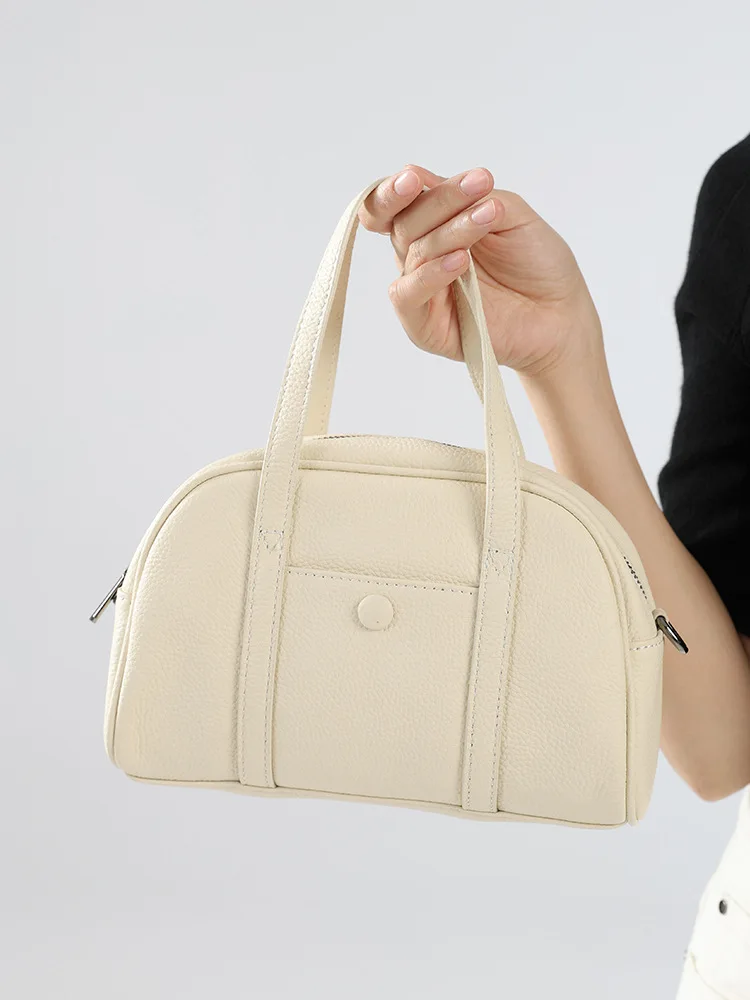 Head Layer Cowhide Women Bag New Niche Design Senior Sense Handbag Versatile Fashion Shoulder Bag Korean Version Leather Bag