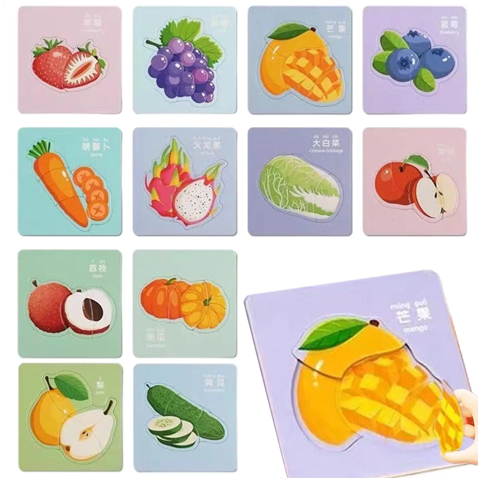 

Puzzles for Kid Fruit Themed Parent-Child Interactive Toy Jigsaw Puzzles for Child for Kids Girls Children Traveling Business