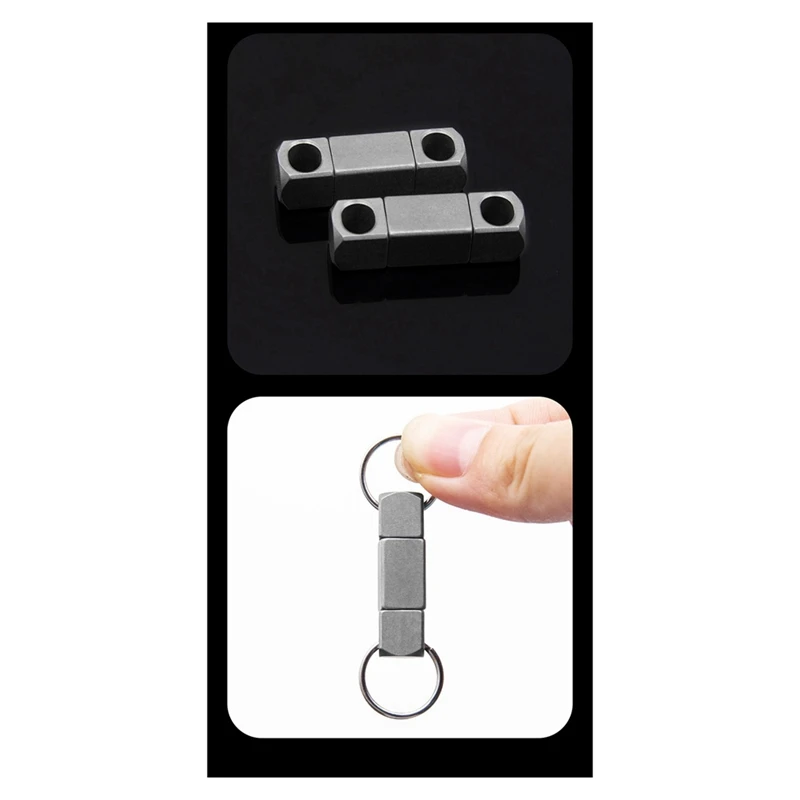 1 Set Titanium Alloy Key Chain Universal Rotating Key Chain 360 Degree Rotating Buckle