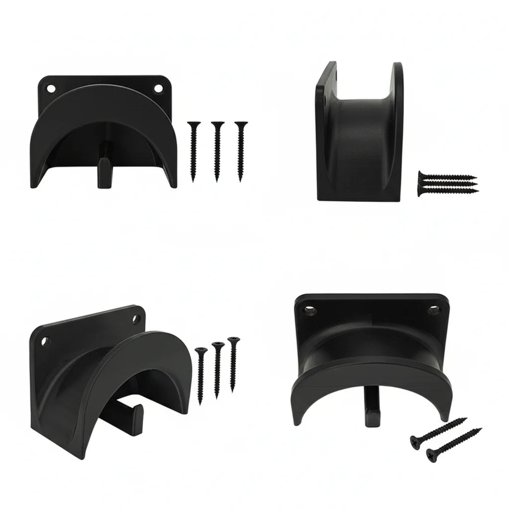 Wall Mount Hooks Cable Organizer Kitchen Wall Mount Design Screw Fixation Multi-purpose Use Curved Groove Structure