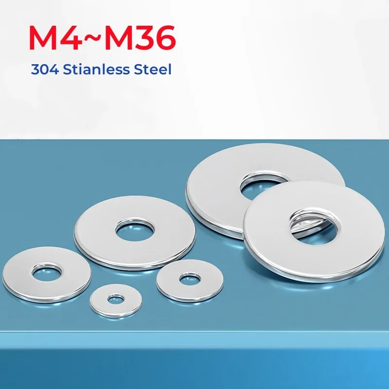 M4 M5 M6 M8 M10 M12 M14 M16 M18 M20 M22 M24 M33 M36 304 Stainless Steel Gasket Ultra-Thin Flat Washer Thickened Plain