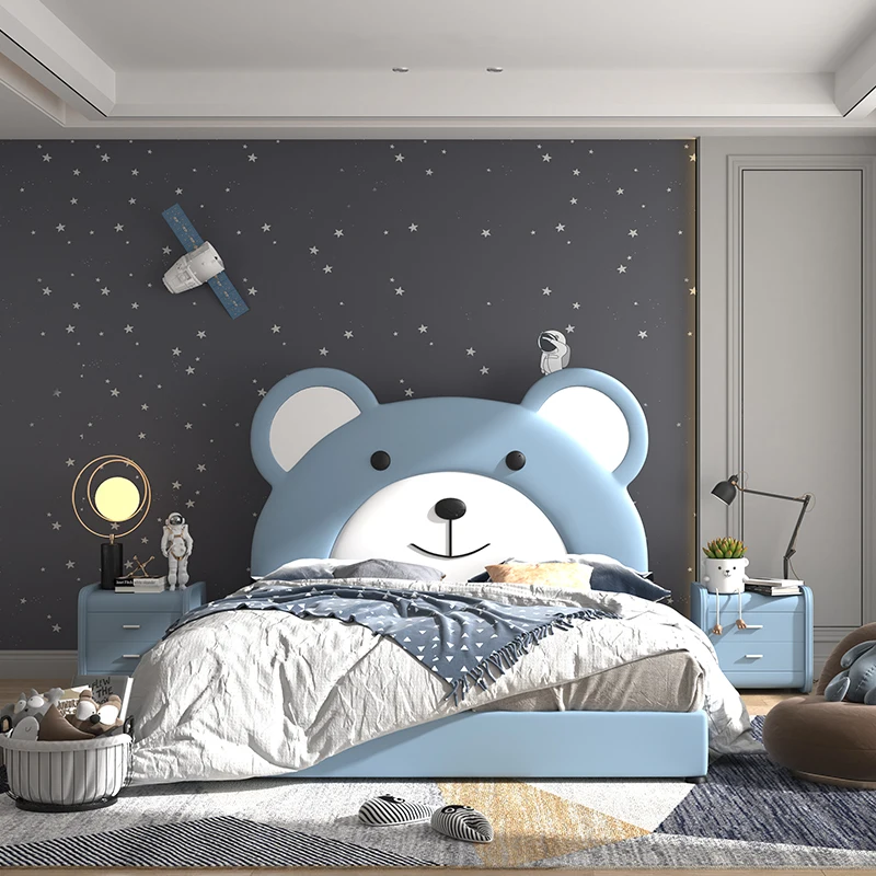 Kids Bed King children bed Queen Size Double Single Kids Bedroom Furniture