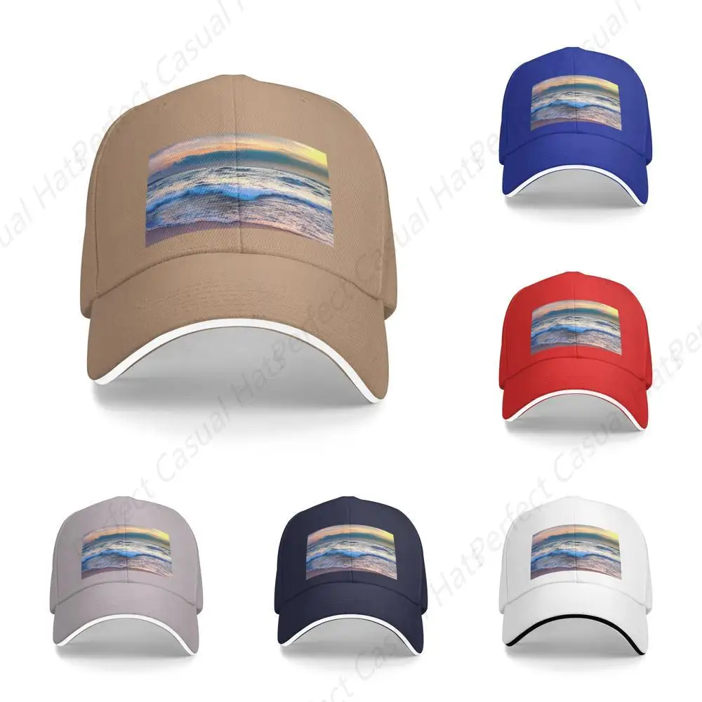 

Hot-Selling Serene Seaside Sunset Vintage Sandwich Peaked Caps Trucker Hat Unisex Outdoor Sport Travel Sun Visor