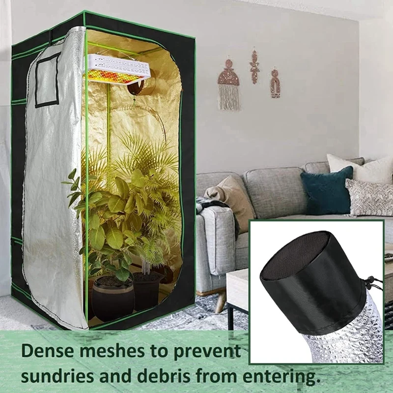 Paquete de 4 cubiertas de ventilación para tienda de cultivo, cubiertas de ventilación para filtro de conducto de 6 pulgadas, accesorios de ventilación para tienda de cultivo
