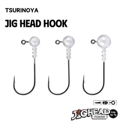 TSURINOYA Jig Head de anzuelo afilado para vinilo – cabeza redonda
